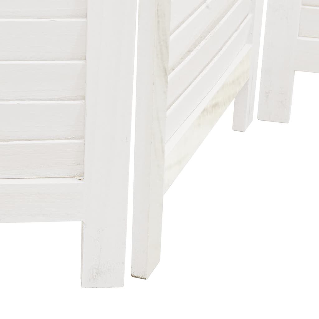 vidaXL Room Divider 5 Panels White Solid Wood Paulownia