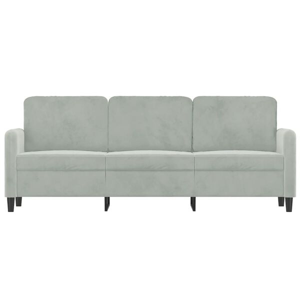 vidaXL 3-Seater Sofa Light Grey 180 cm Velvet