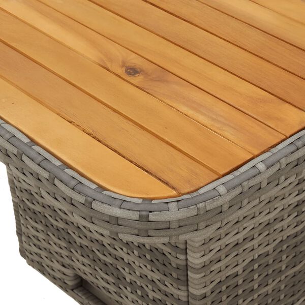 vidaXL 4 Piece Garden Dining Set with Cushions Grey Poly Rattan