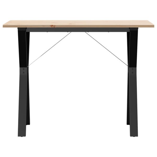 vidaXL Dining Table Y-Frame 100x50x75 cm Solid Wood Pine and Steel