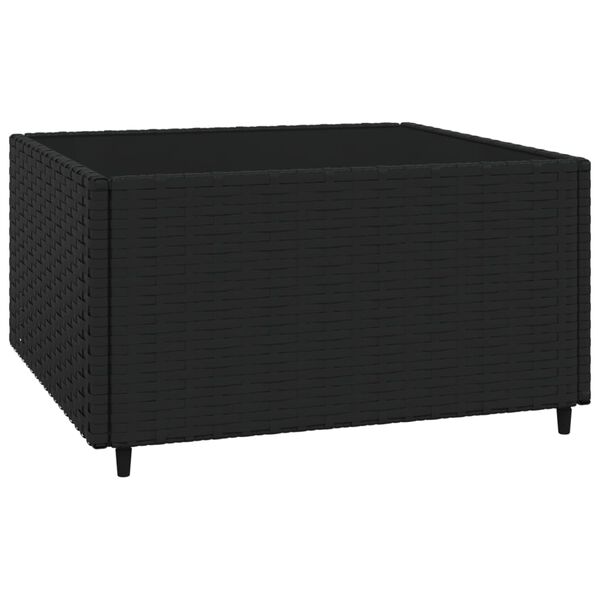 vidaXL 4 Piece Garden Lounge Set with Cushions Black Poly Rattan