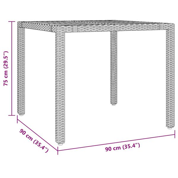 vidaXL 9 Piece Garden Bistro Set with Cushions Grey Poly Rattan