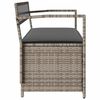 vidaXL Garden Storage Bench with Cushion Grey Poly Rattan