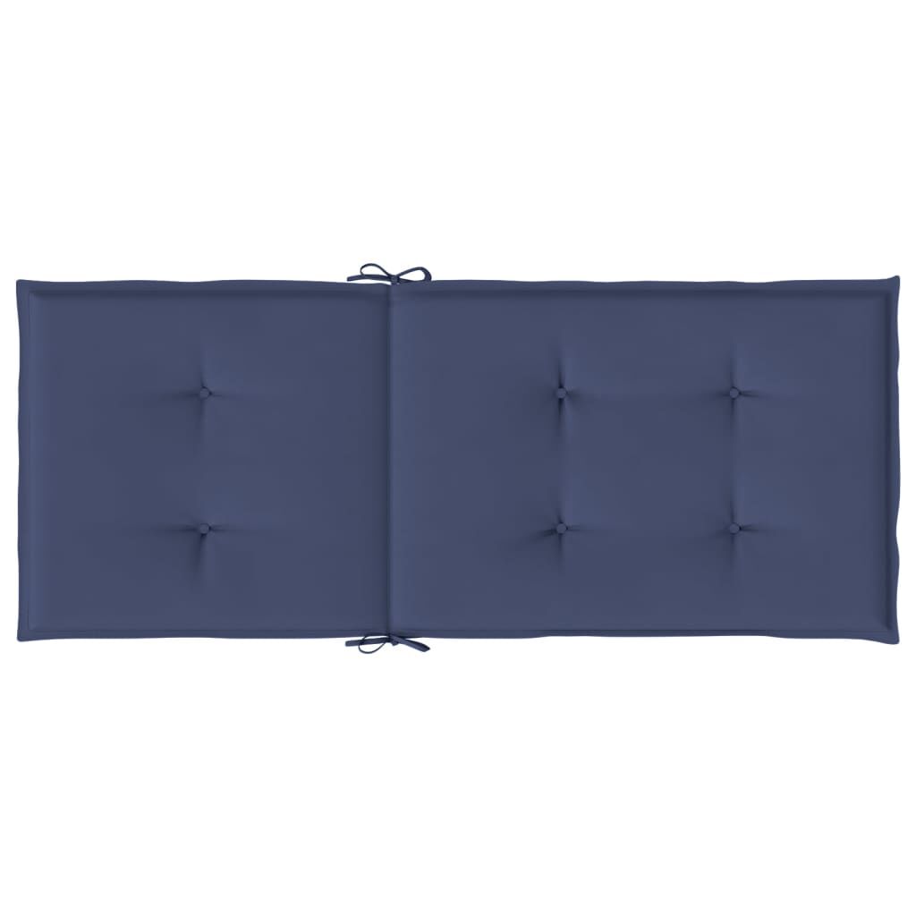 vidaXL Highback Chair Cushions 2 pcs Navy Blue Fabric