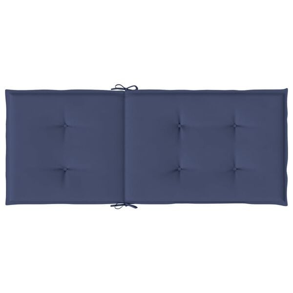 vidaXL Highback Chair Cushions 2 pcs Navy Blue Fabric