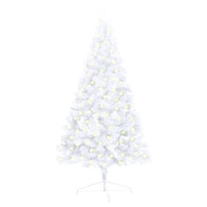 vidaXL Artificial Half Pre-lit Christmas Tree with Stand White 120 cm PVC