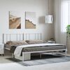 vidaXL Metal Bed Frame without Mattress with Headboard White 183x213cm
