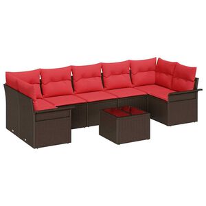 vidaXL Garden Sofa Set 8 pcs Brown Poly Rattan