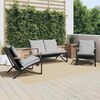 vidaXL 3 Piece Balcony Furniture Set with Cushions Black Steel