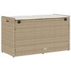 vidaXL Outdoor Storage Bench with Cushion Beige 100 cm Poly Rattan