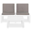 vidaXL 2 Piece Garden Lounge Set with Cushions Plastic White