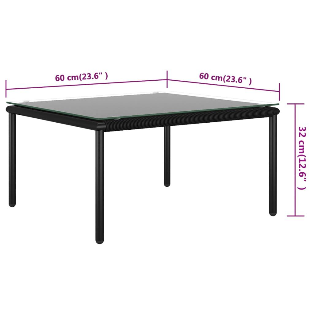 vidaXL 5 Piece Garden Lounge Set with Cushions Black PVC