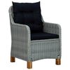 vidaXL Garden Chairs with Cushions 2 pcs Poly Rattan Light Grey