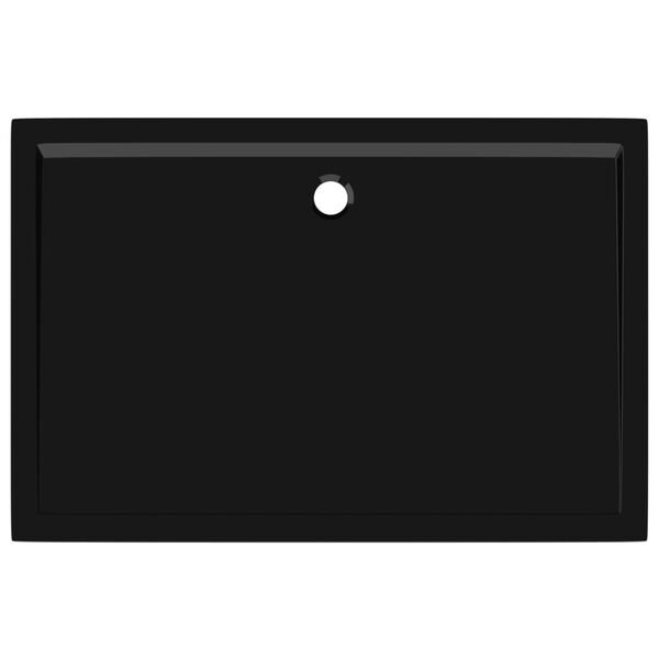 vidaXL Rectangular ABS Shower Base Tray Black 80x120 cm