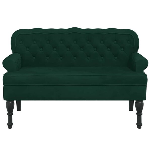 vidaXL Bench with Backrest Dark Green 119.5x64.5x75 cm Velvet