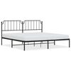 vidaXL Metal Bed Frame without Mattress with Headboard Black 193x203cm