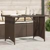vidaXL Garden Table with Glass Top Brown 110x68x70 cm Poly Rattan