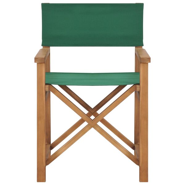 vidaXL Director's Chair Solid Teak Wood Green