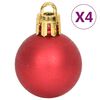 vidaXL 64 Piece Christmas Bauble Set Red and White