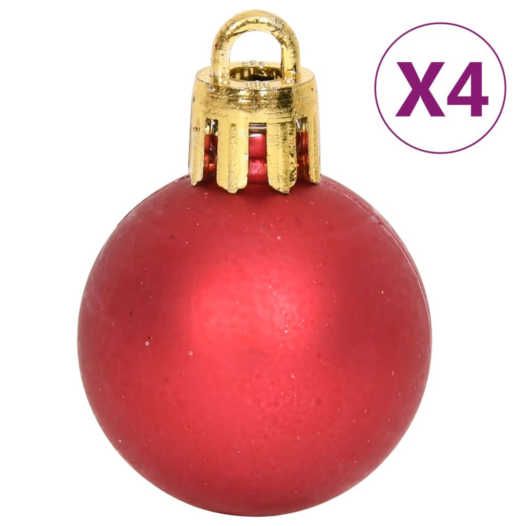 vidaXL 64 Piece Christmas Bauble Set Red and White