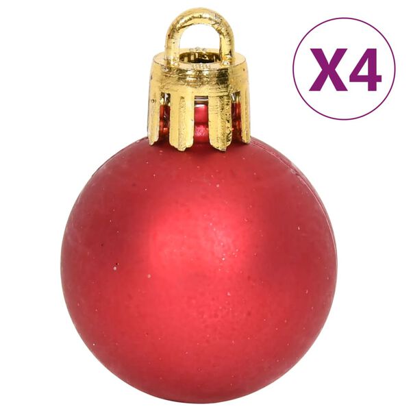 vidaXL 64 Piece Christmas Bauble Set Red and White