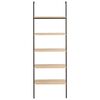 vidaXL 5-Tier Leaning Shelf Light Brown and Black 64x35x185 cm