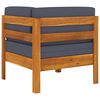vidaXL 7 Piece Garden Lounge Set with Dark Grey Cushions Acacia Wood