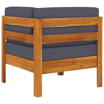 vidaXL 7 Piece Garden Lounge Set with Dark Grey Cushions Acacia Wood