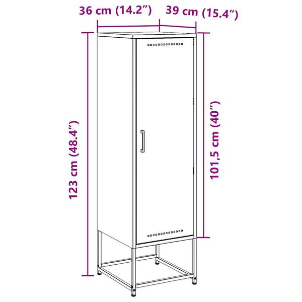 vidaXL Highboard Black 36x39x123 cm Steel