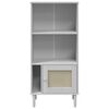 vidaXL Bookcase SENJA Rattan Look White 60x35x130 cm Solid Wood Pine