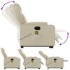 vidaXL Stand up Massage Recliner Chair Cream Faux Leather