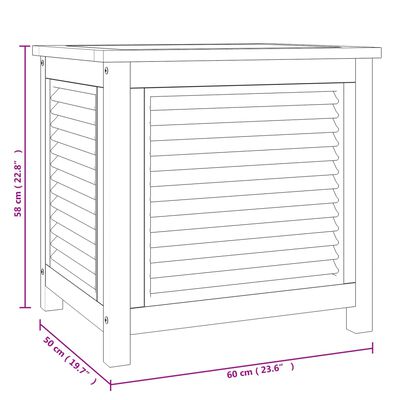 vidaXL Garden Storage Box with Bag 60x50x58 cm Solid Wood Teak