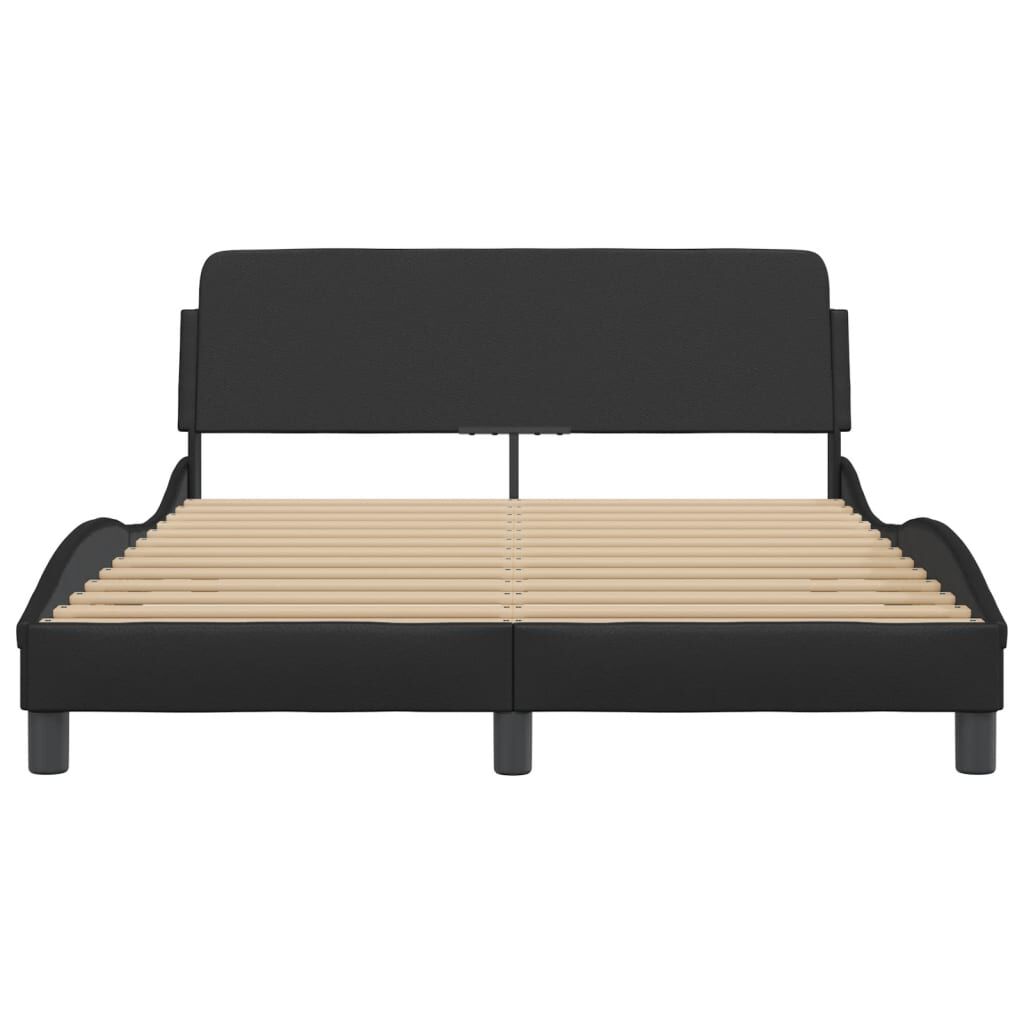 vidaXL Bed Frame without Mattress Black 137x187 cm Double Faux Leather