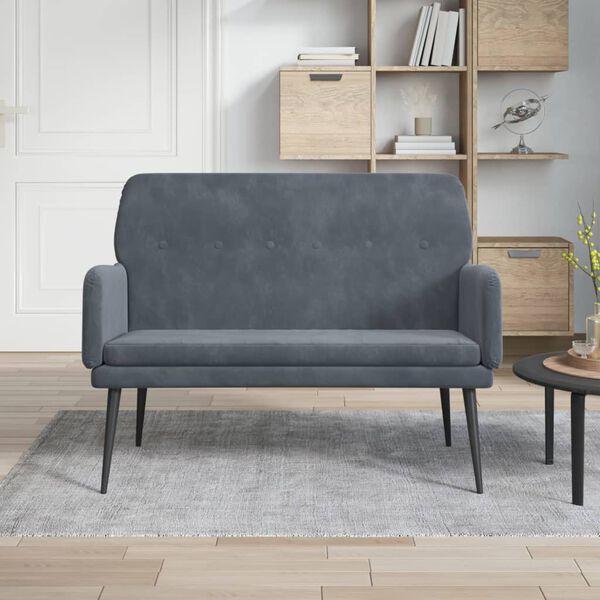 vidaXL Bench Dark Grey 108x79x79 cm Velvet