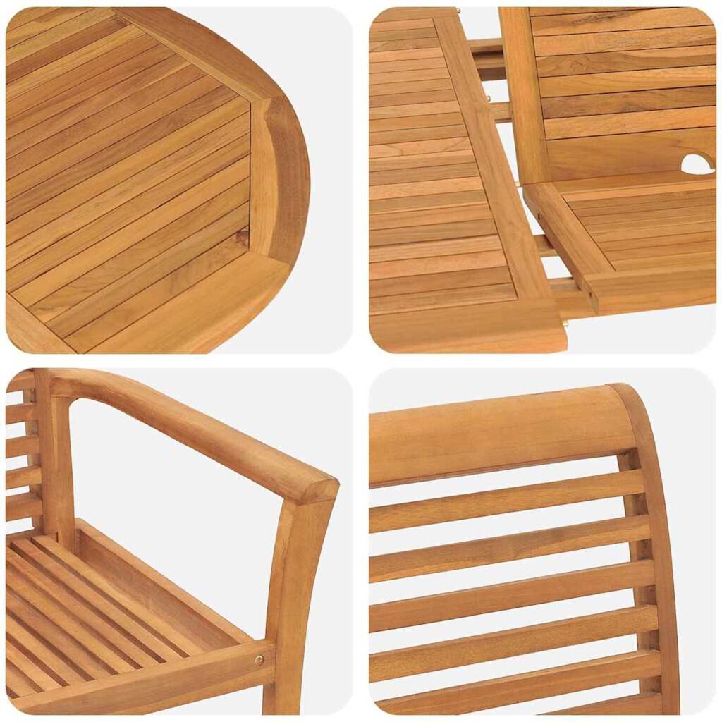vidaXL Garden Dining Set 5 pcs Brown 160 x 80 x 75 cm Solid teak wood