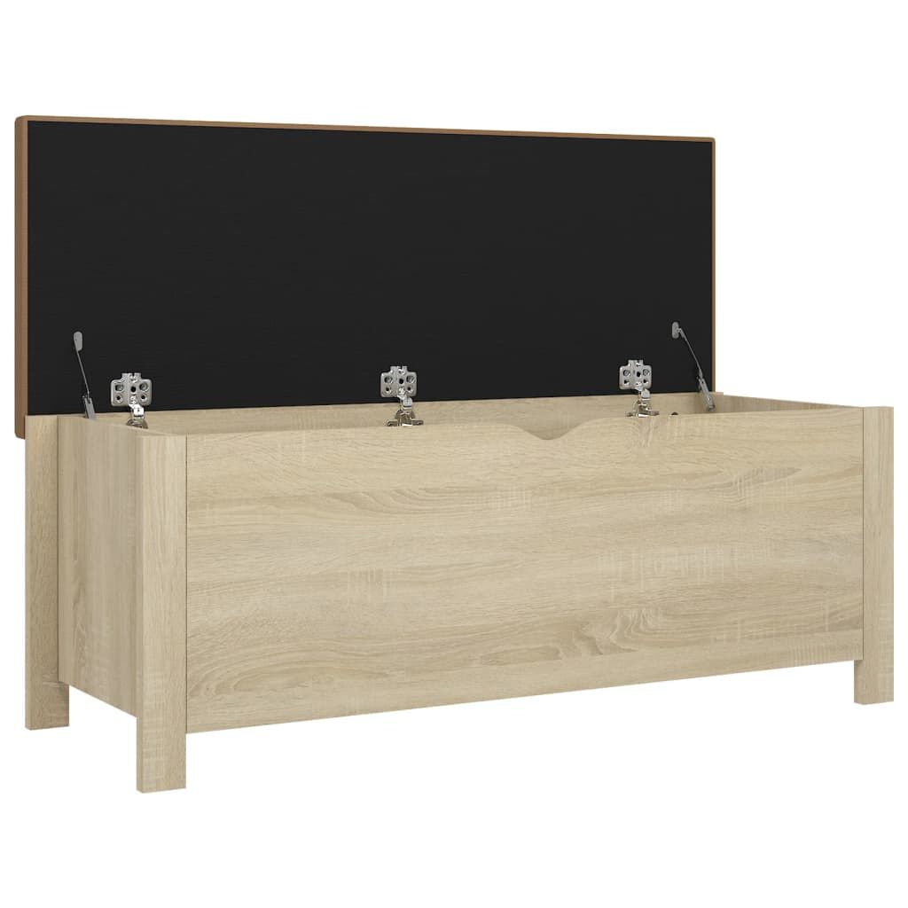 vidaXL Storage Box with Cushion Sonoma Oak 105x40x45 cm
