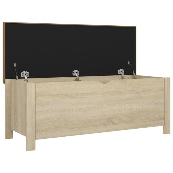 vidaXL Storage Box with Cushion Sonoma Oak 105x40x45 cm