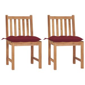 vidaXL Garden Chairs 2 pcs with Cushions Solid Teak Wood