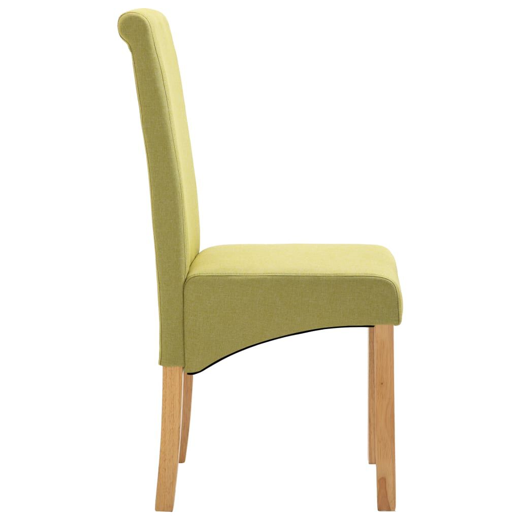 vidaXL Dining Chairs 2 pcs Green Fabric