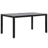 vidaXL 7 Piece Outdoor Dining Set Poly Rattan Black