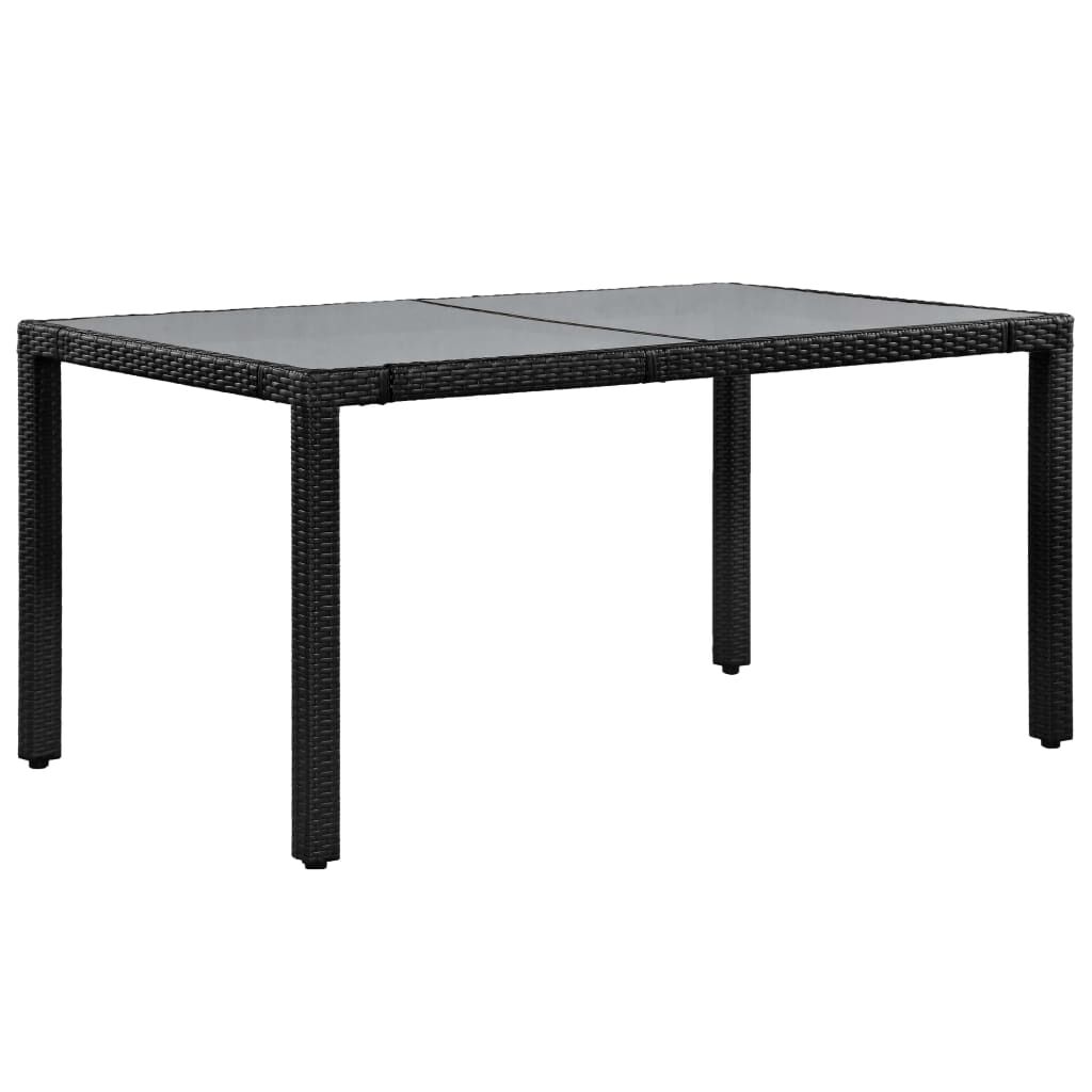 vidaXL 7 Piece Outdoor Dining Set Poly Rattan Black