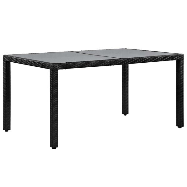vidaXL 7 Piece Outdoor Dining Set Poly Rattan Black