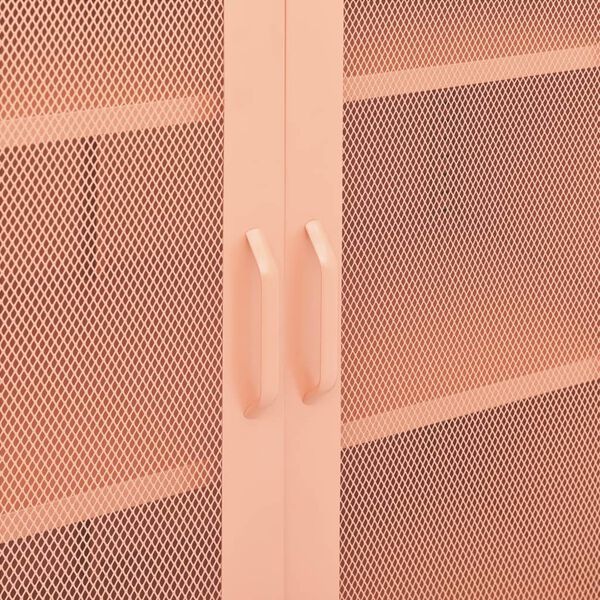 vidaXL Storage Cabinet Pink 80x35x101.5 cm Steel
