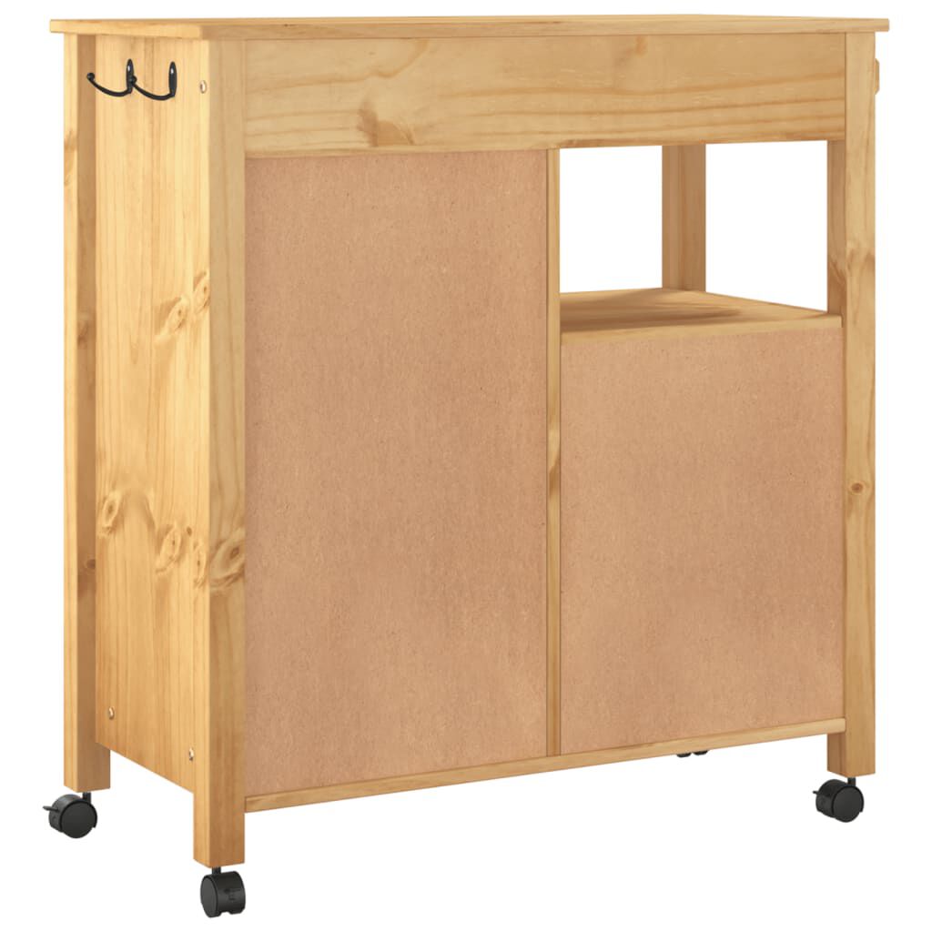 vidaXL Kitchen Trolley MONZA 84x40x90 cm Solid Wood Pine