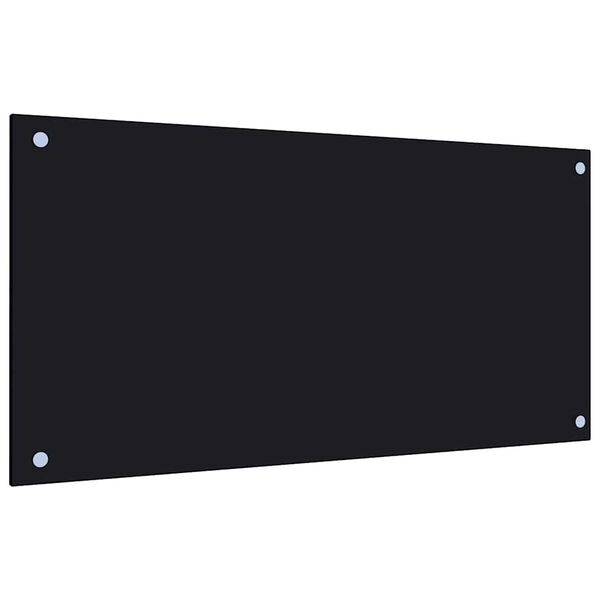 vidaXL Kitchen Backsplash Black 80 x 40 cm Tempered Glass