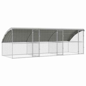 vidaXL Chicken Cage 3 pcs Silver 600 x 200 x 198.5 cm Galvanised Steel