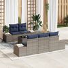 vidaXL Garden Sofa Set with Cushion 6 pcs Grey Poly Rattan