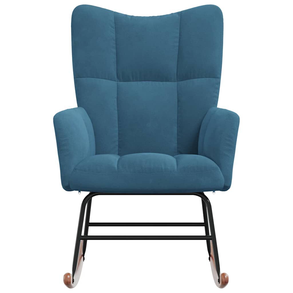 vidaXL Rocking Chair Blue Velvet