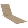 vidaXL Sun Loungers 2 pcs with Beige Cushion Solid Teak Wood