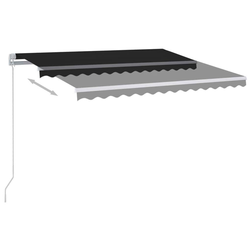 vidaXL Automatic Retractable Awning with Posts 3x2.5 m Anthracite